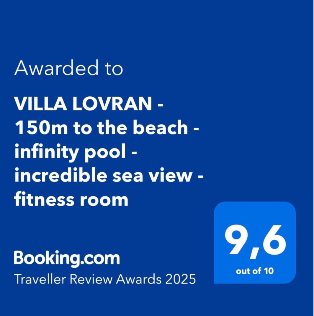 Villa Lovran - 150M To The Beach - Infinity Pool - Incredible Sea View - Fitness Room Bagian luar foto